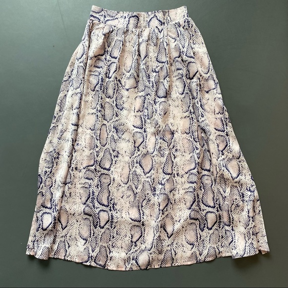 Python Flowy Midi Skirt - Picture 2 of 8